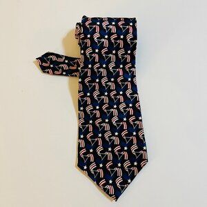 Stonehenge silk tie patriotic pattern NWT Made in USA 58.5"